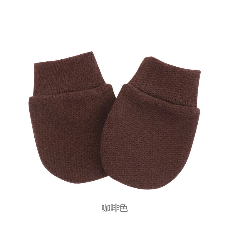 Newborn Baby Hat with Gloves Autumn Winter Warm Cotton Kids Beanies Stuff Children Accessories Infant Nightcap 0-6 Months Babies