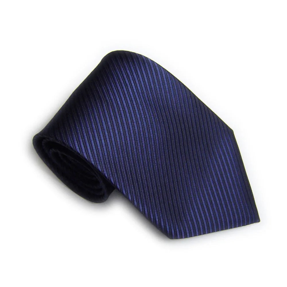 Fashion Ties for Men Women  10CM 4'' Business Wedding Accessories Silk Tie Solid Striped Black Blue Red White Purple Necktie