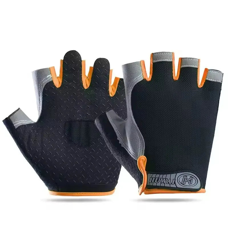 New Cycling Gloves Anti Slip and Shock-absorbing Outdoor Sports Gloves Summer Sun Protection Elastic Fingerless Gloves