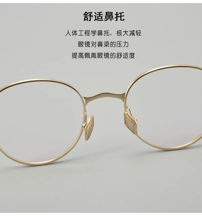 Korea Fashion Style Titanium Glasses Frames Luxury Designer Round ABA Eyeglasses Women Men Prescription Reading Eyewear
