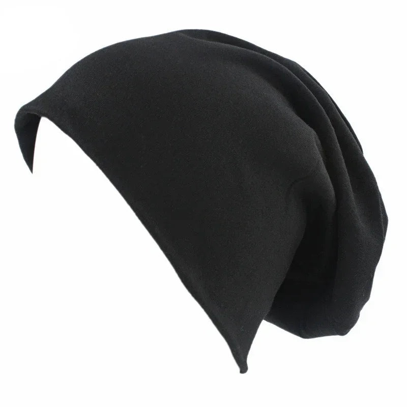Women Men Sleeping Hat Baggy Beanie Satin Lined Night Unisex Sleep Cap Hair Care Bonnet Hair Loss Nightcap Pullover Hat Headwear