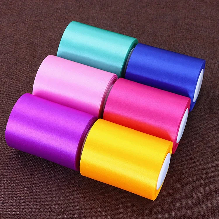 8cm/10cm/15cm Wide 25 Meters/Roll Champagne Satin Ribbon Polyester Ribbon for Wedding Chair/Car/Party Decoration Hand Sewing DIY