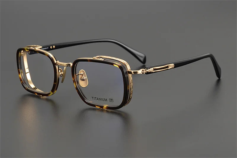 Exquisite Titanium Handmade Glasses Frame Mens Women Retro Square Spectacle Frames Eyeglasses Japanese Design Oval Round Eyewear