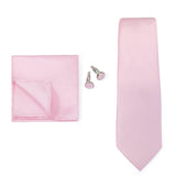 Corbata de marca de moda hecha a mano, sólida, con pañuelo y gemelos, para hombre, corbata, traje, camisa, accesorios de boda, regalos para hombre.