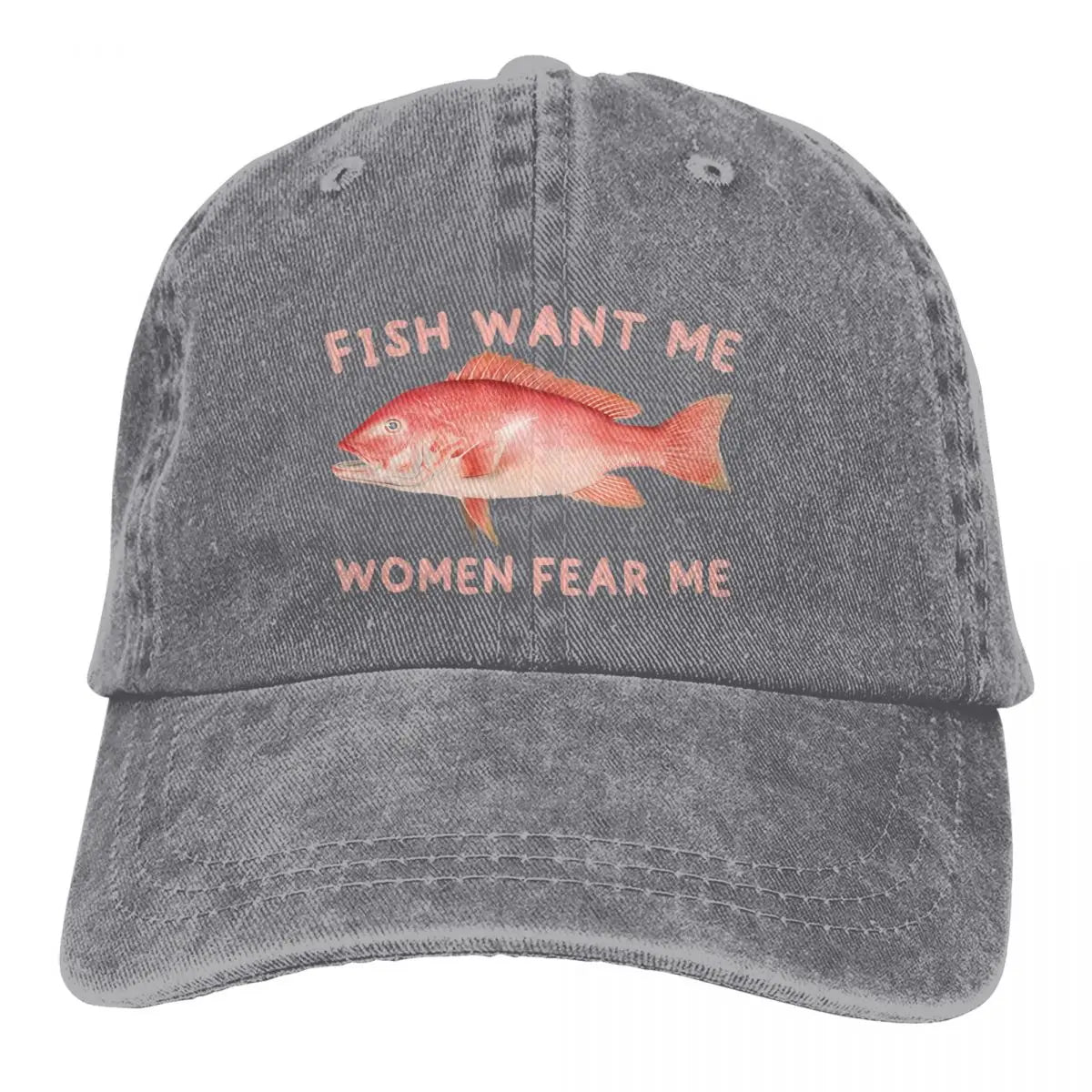 Fish Want Me Women Fear Me Classic Baseball Cap Men Hats Women Visor Protection Snapback Animal Caps