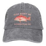 Fish Want Me Women Fear Me Classic Baseball Cap Men Hats Women Visor Protection Snapback Animal Caps