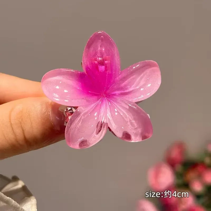 Hawaiian Gradient Hair Clips Flower Hair Claws Big Size Fashion Head wear Hairpin for Women Girls Crab Barrette Hair Accessories