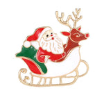 8 Styles Pretty Santa Claus Collection Brooches Candy Canes Wreath Sleigh Reindeer Tree Father Christmas Lapel Pins Xmas Gift