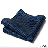High Grade Brand Silk Kerchief Man Dark Blue Striped April Fool's Day Fit Formal Party Pocket Square Handkerchiefs Suit Hanky