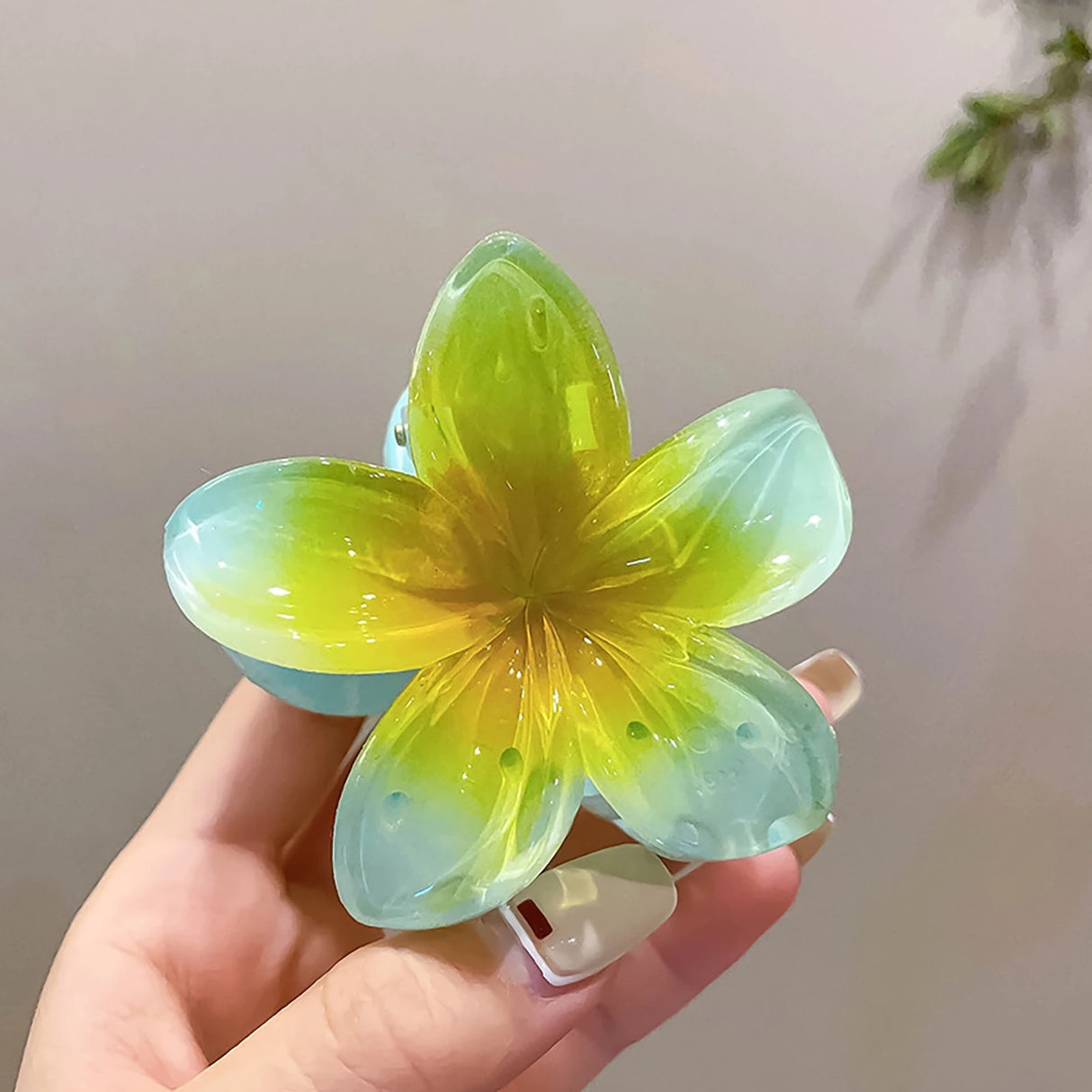 3 Inch Gradient Flower Hair Claw For Women Elegant Resin Floral Hair Clip Fresh Sweety Flower Gripper Girls Hair Accessories