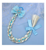 Girls Snowflake Hair Bow Kids Rainbow Hair Tie Princess Accessories Toddler Snowflake Elastics Baby Accessories Hair Bands Braid