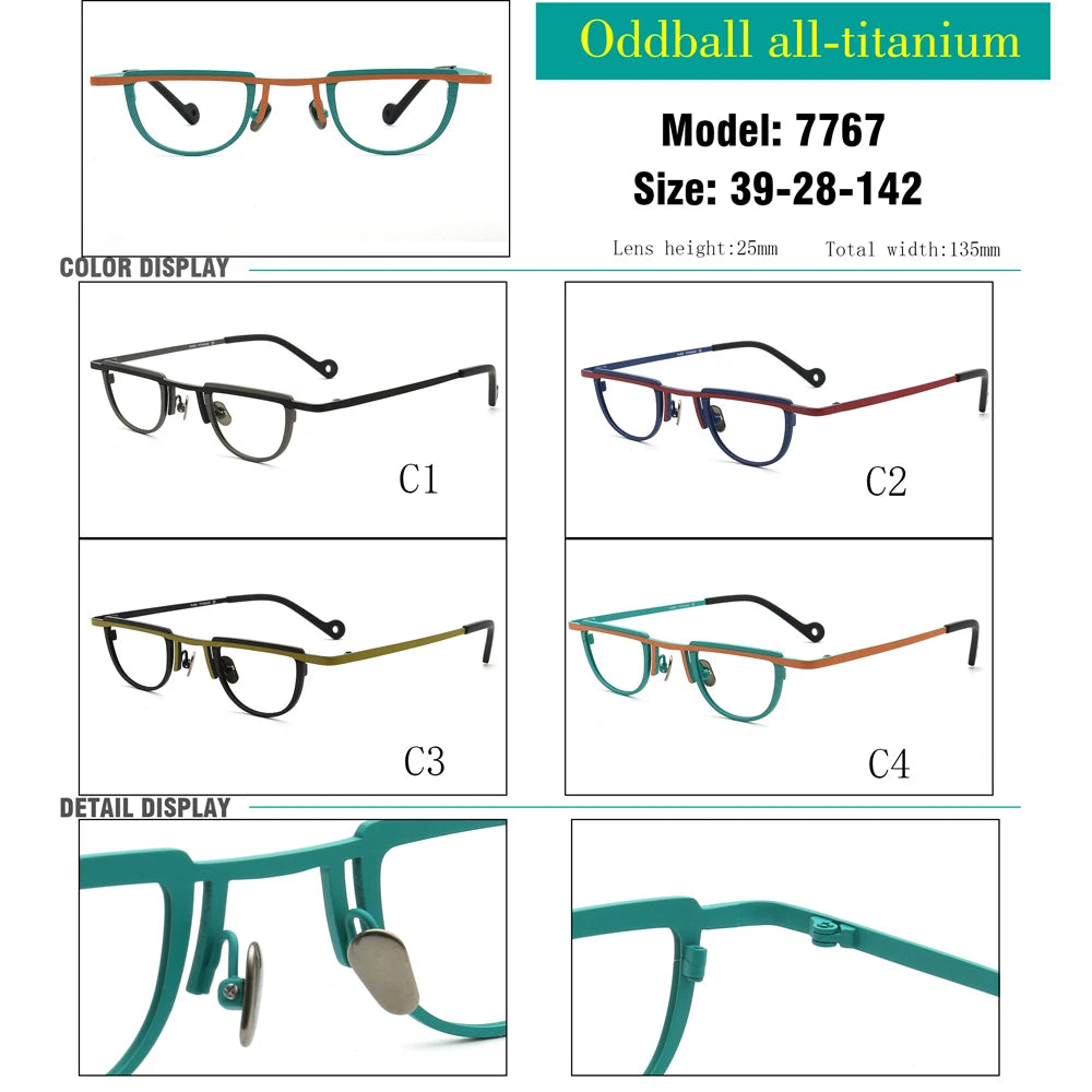 Vintage Titanium Glasses Frames for Women Light Geometric Eyeglass Men Optical Eyewear Retro Spectacles Prescription Myopia