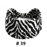 Leopard Print Headbands for Women Wide Boho Turban Head Wraps Cotton Knotted Elastic Hairbands Non Slip Workout Hair Accessories