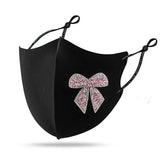 Fashionable Mask Shiny Diamond Bow Creative Face Protection Riding Three-dimensional Skiing, Windproof and Washable Conditions