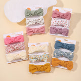 3Pcs/set Elastic Soft Headband for Baby Hair Accessories Newborn Bows Headwear Printing Toddler Bandage Ribbon Bowknot Headscarf