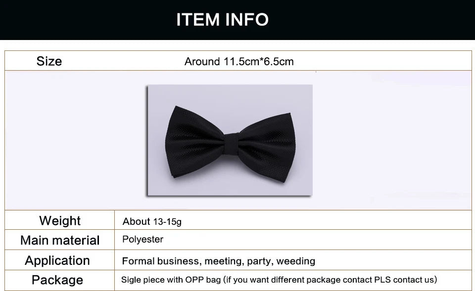 HUISHI Bowtie Mens Tie Solid Check Fashion Bowties Banquet Wedding Black Gold Red Green Pink Blue White Classic Bow Ties For Men