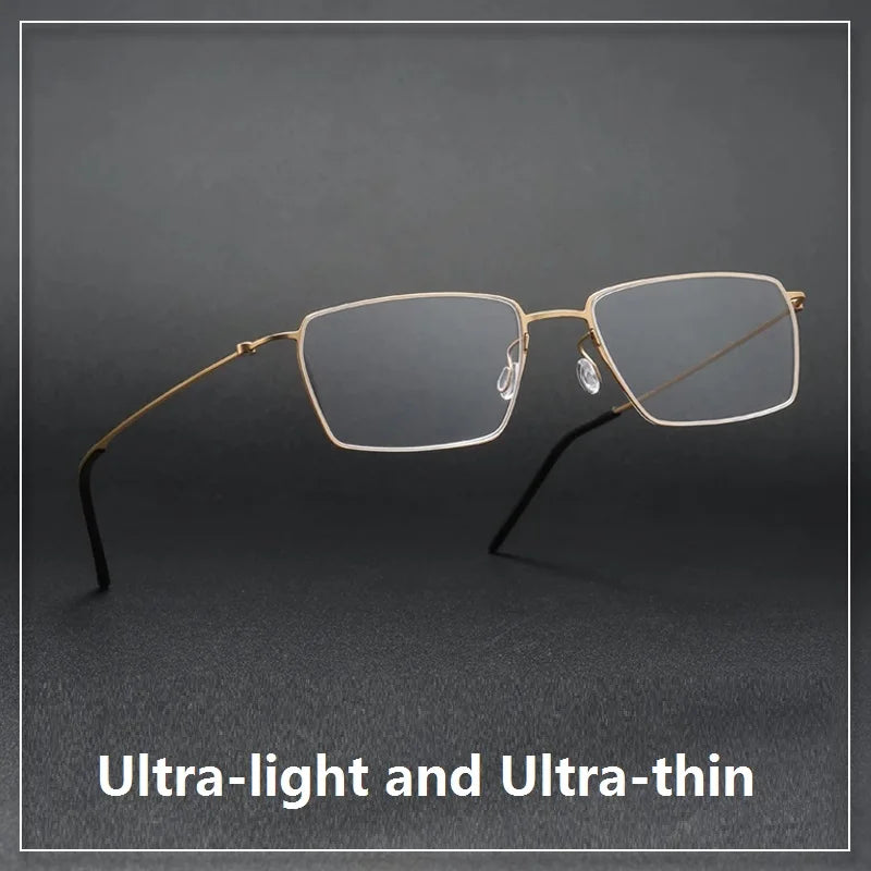 Pure Titanium Glasses Frame Men Women Eyewear Frames Eyeglassess Square Business Classic Design Screwless Denmark Brand