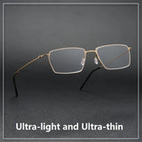 Pure Titanium Glasses Frame Men Women Eyewear Frames Eyeglassess Square Business Classic Design Screwless Denmark Brand