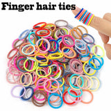 200PCS Baby Toddler Hair Ties Multicolors Elastic Hair Ties 2cm in Diameter No Crease Finger Hair Elastics Small Ponytail Holder