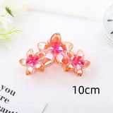 3 Head Plumeria Hair Clips Frangipani Flower Hair Claw Clip Trendy Crab Hair Claw Barrettes Hair Accessories For Girls