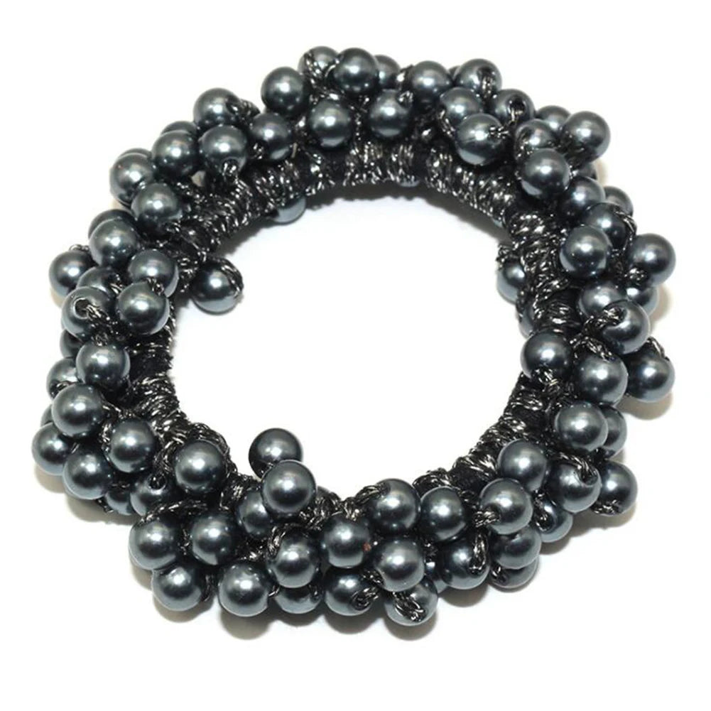 Pearls Beads Hair Ties Elastic Hair Bands For women Hair Rope Scrunchies Ponytail Holders Rubber Hair Accessories