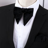 Fashion Velvet Big Bowties Flannelette Large Size Bow Ties For Men Formal Dress Handkerchief Wedding Party Tuxedo Groom Bow Knot