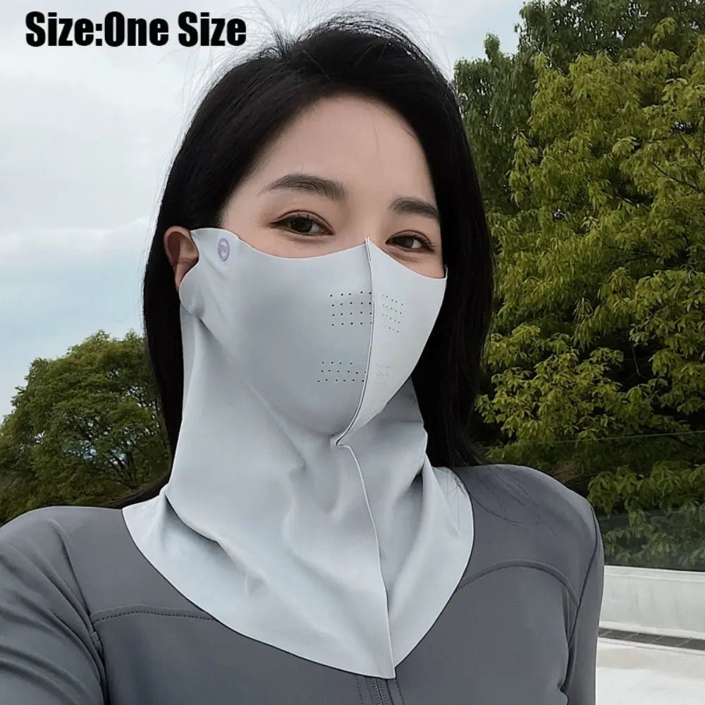 Outdoor Sport Sunscreen Mask Women Traceless Mask Ice Silk Anti-UV Facemask Summer Cycling Sun Protection Breathable Thin