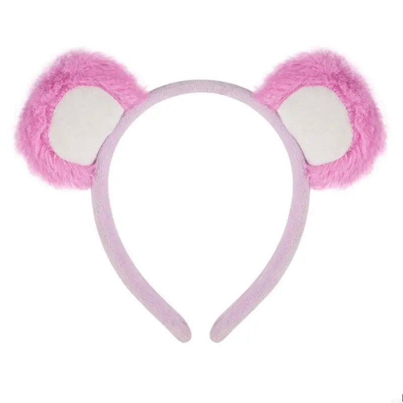 Lovely Plush Bear Ear Headband for Women Girl Birthday Party Gathering Headpiece School Event Accessory Stage Hairhoop