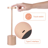 1PC Metal Classic Table Lamp USB Rechargeable Night Light Stepless Dimming Touch 3 Level Bedside Lamp Hotel Bar Decoration