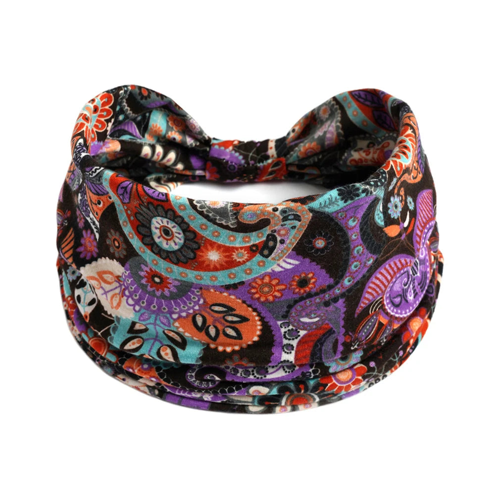 Women Hair Bands Headband Bohemian Sports Run Bandage Elastic Girl Wide Headband Print Wide Headwrap Headpiece Hairband Ladies