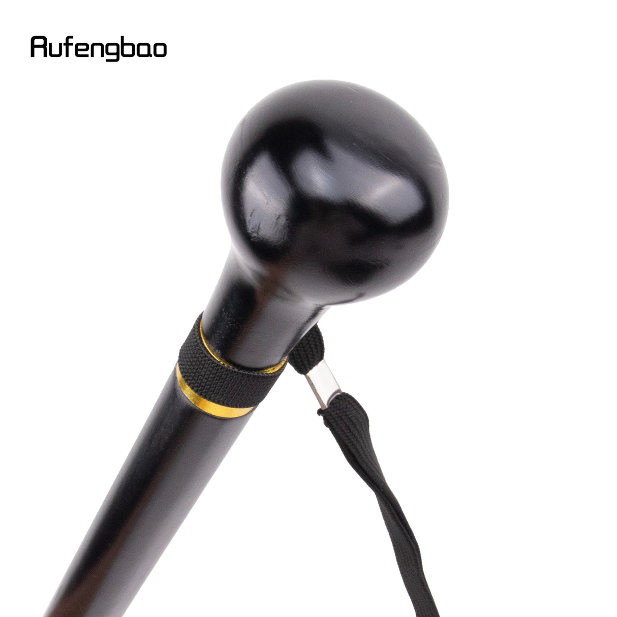 Black Round Wooden Traditional Fashion Walking Stick Decorative Cospaly Party Wood Walking Cane Halloween Mace Wand Crosier 95cm