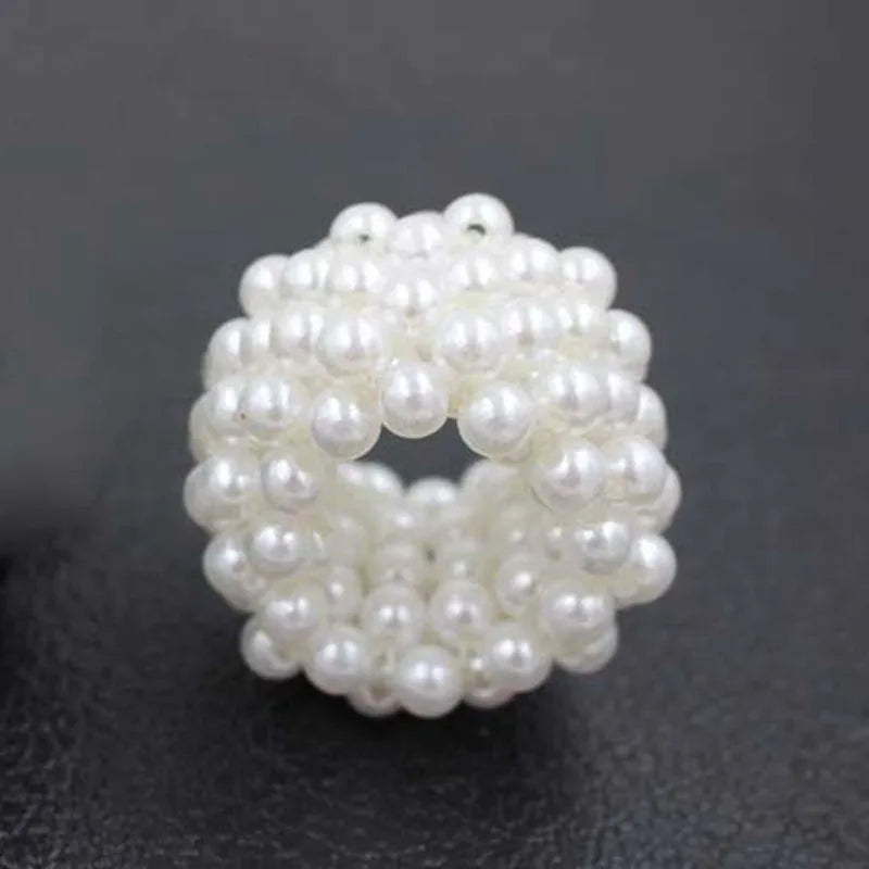 Handmade Pearl Bead Hair Ties Pearl Elastic Hairbands Beautiful Headwear Woman Fashionable Hair Accessories Korean Styling Tools