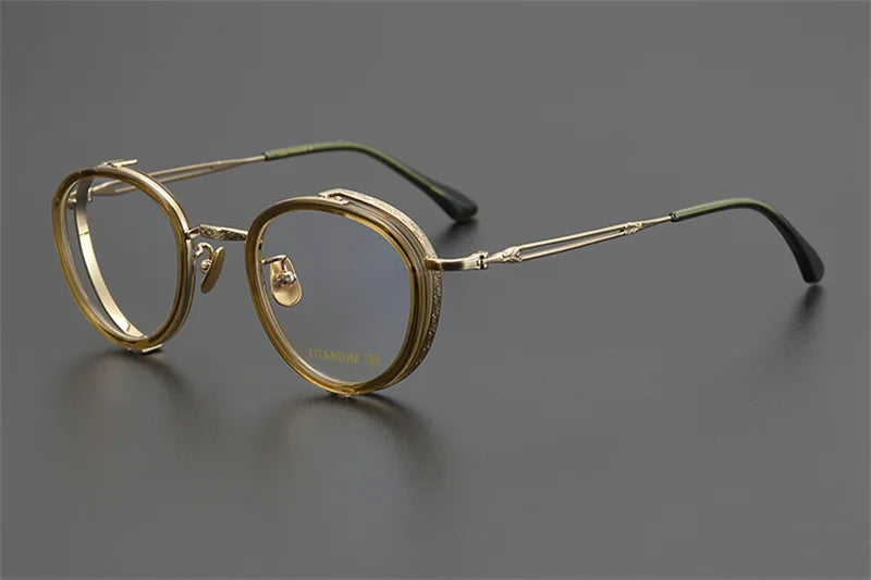 Exquisite Titanium Handmade Glasses Frame Mens Women Retro Square Spectacle Frames Eyeglasses Japanese Design Oval Round Eyewear