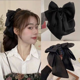 Hot Korean  Big Size Bow Hair Clip Claw Clamp Women  High Ponytail  Barrettes Headwear Girls Women Hair Accessories