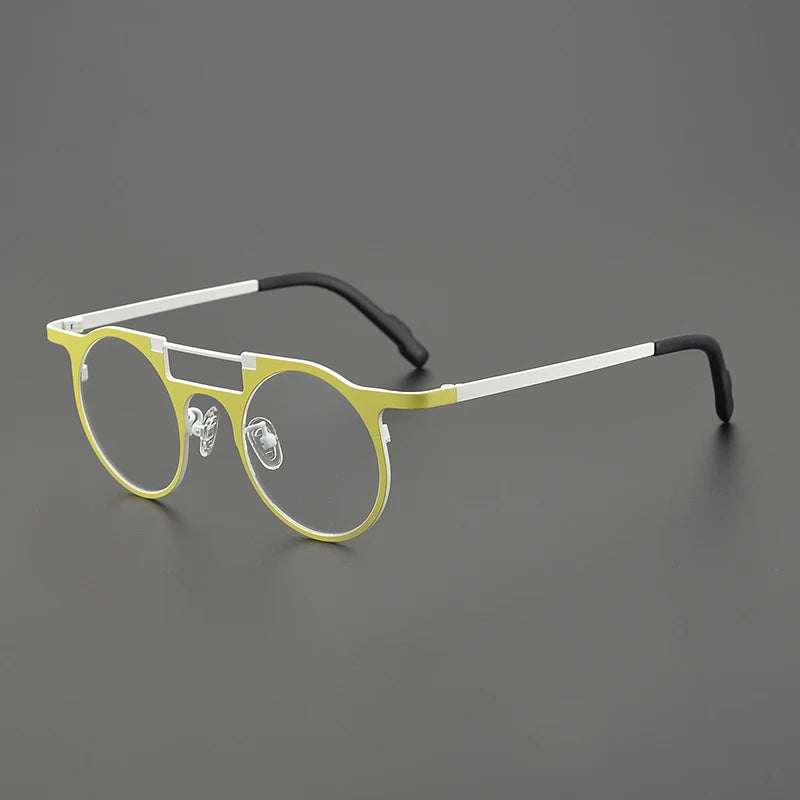 High-quality niche multi-color glasses frame literary fashion retro round ultra-light pure titanium hip hop trend optical glasse