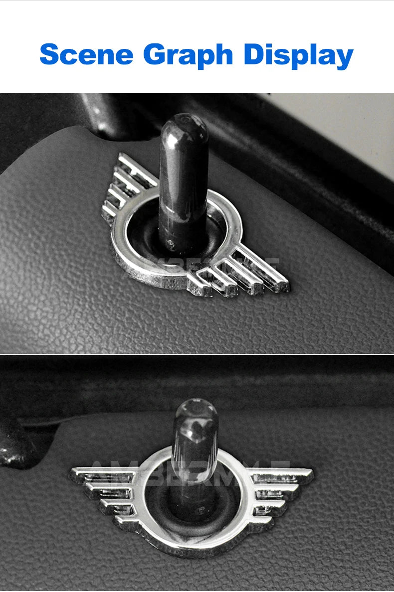 1 piece Metal for Mini Cooper One S F55 F56 F57 F60 R55 R56 R57 Countryman Car Door Lock Pin Wing Emblem Badge Decal