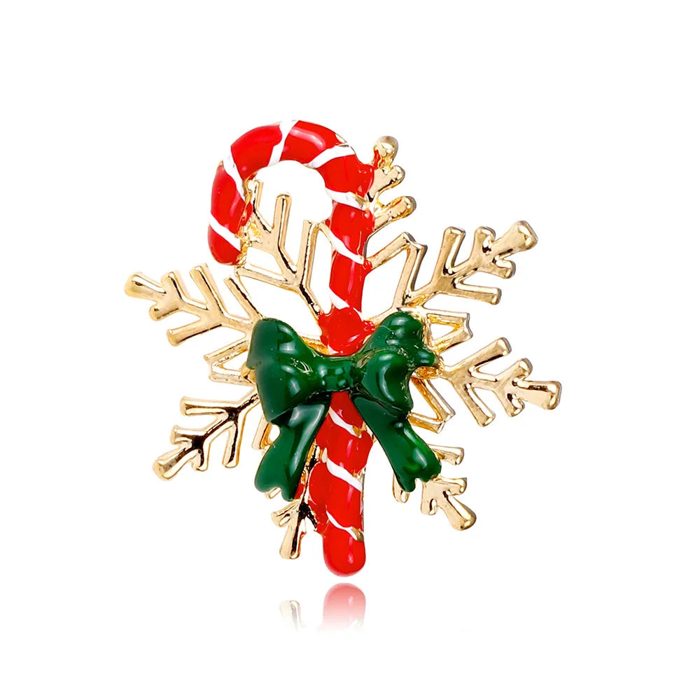 Christmas brooch apple snowflake bow cane candy ice cream gift pine cone pin men and women accessories