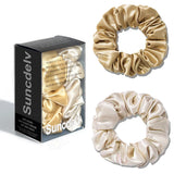 2PCS 3.5CM Mulberry Silk Scrunchies Women Grils Hair Ties for Hair Sleep No Damage Hairband Curly Hair Elastics Ponytail Holder