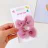 1Pair Cute Girls Hairgrips Hairpins Hair Clips Solid Color Ribbon Bow-knot Handmade Bows Barrettes Hair Accessories