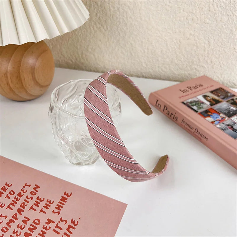 2022 Gentle Pink Womans Hairbands Girl Sweet Plush Wide Side Sponge Headband Hair Hoop Fashion Simple Solid Color Hair Accessory