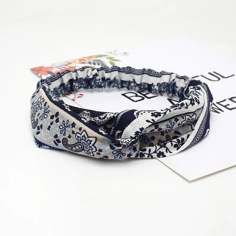 Women Headband New Fashion Hair Bands Bohemian Cross Elastic Hair Band For Ladies Black Purple Female Head band Hair Accessories