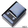 Gravatas For Men Newest design Silk Tie Handkerchief Cufflink Set Necktie Box Striped Blue Office