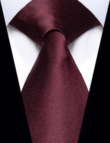 Burgundy Red Luxury Men's Tie Pocket Square Clip Set Fashion Silk Exported Brand 6 CM Slim Necktie for Man Accessories Gifts