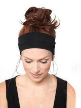 4Pcs Black Twist Knotted HeadBands Boho Stretchy Hair Band Non Slip for Girl Turban Plain Headwrap Yoga Workout Hair Accessories