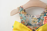 2Piece Sets Summer Toddler Girl Clothes Korean Fashion Flowers Cute Bow Sleeveless Princess Baby Dresses+Sunhat Kids Dress BC136