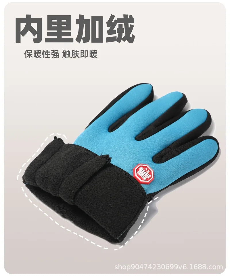 Touchscreen Fleece Warm Gloves Outdoor Cycling Driving Waterproof Cold Gloves Windproof Non Slip Womens Men Winter Ski Glove