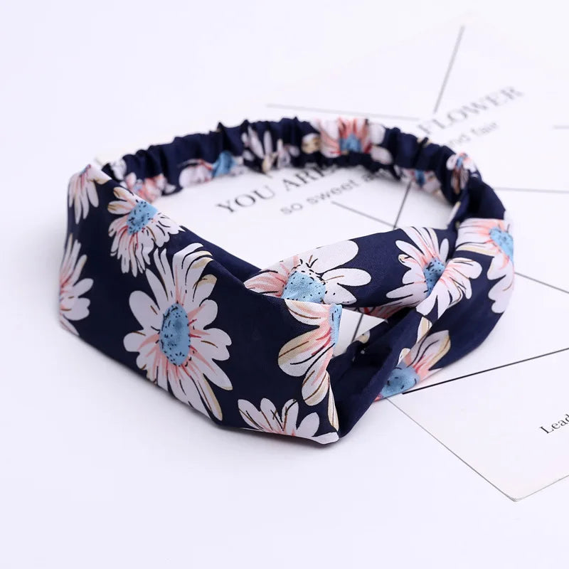 Women Headband New Fashion Hair Bands Bohemian Cross Elastic Hair Band For Ladies Black Purple Female Head band Hair Accessories