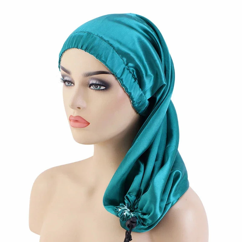Unisex Elastic Bonnet Long Hair Sock Dreadlock Braids Cap Sleep Hats Head Wrap Turban Night Cap Hair Care Nightcap for Women Men