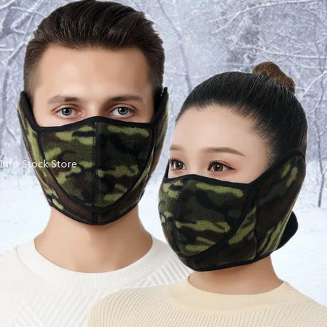 Winter Cold Warm Masks Ear Masks Full Package Thickened Shaking Grain Velvet Dust Mask For Men And Women