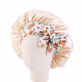 Kids Girls Sleep Cap Floral Print Hair Bonnet Satin Night Sleep Hat Turban Sleeping Hat Children Hair Care Bonnet Nightcap Caps